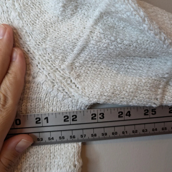 Vintage EasySpirit White Knit V Neck Long  Sleeve Top Sweater Woman 3 - Picture 9 of 9